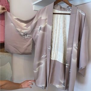 Japanese Happi Coat, silk, hand painted kimono